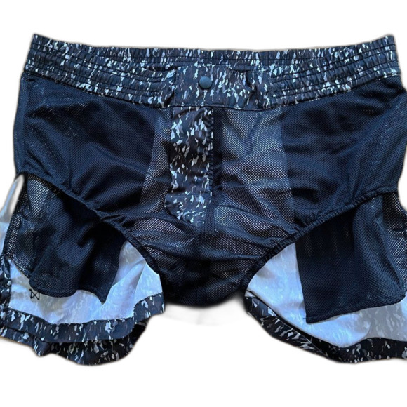 Marc By Marc Jacobs Black Speckled Bathing Suit Swim Trunks Shorts Mens Size L - Picture 4 of 7